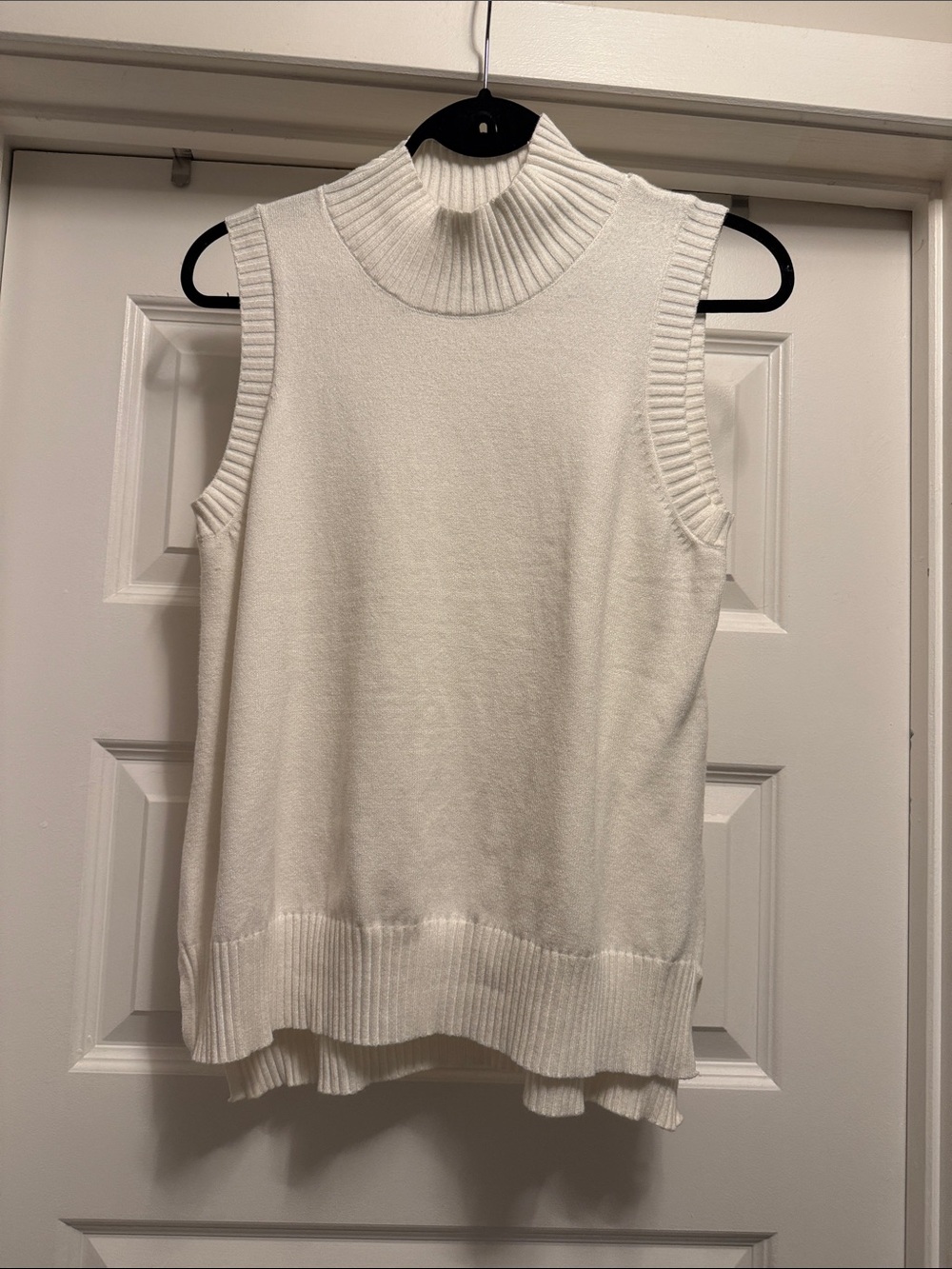 French Connection Sleeveless Mock Neck Knit Top - White